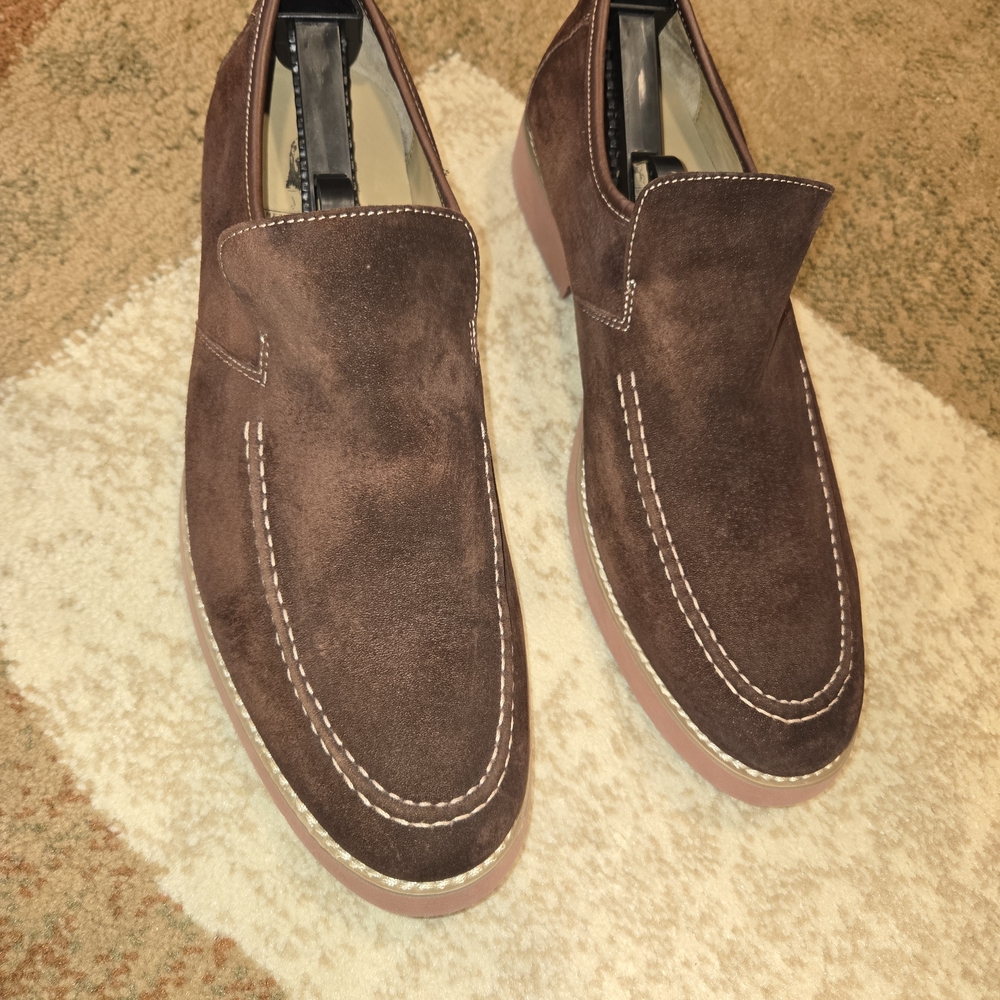 Hush Puppies Dark Brown Suede Slip-Ons
